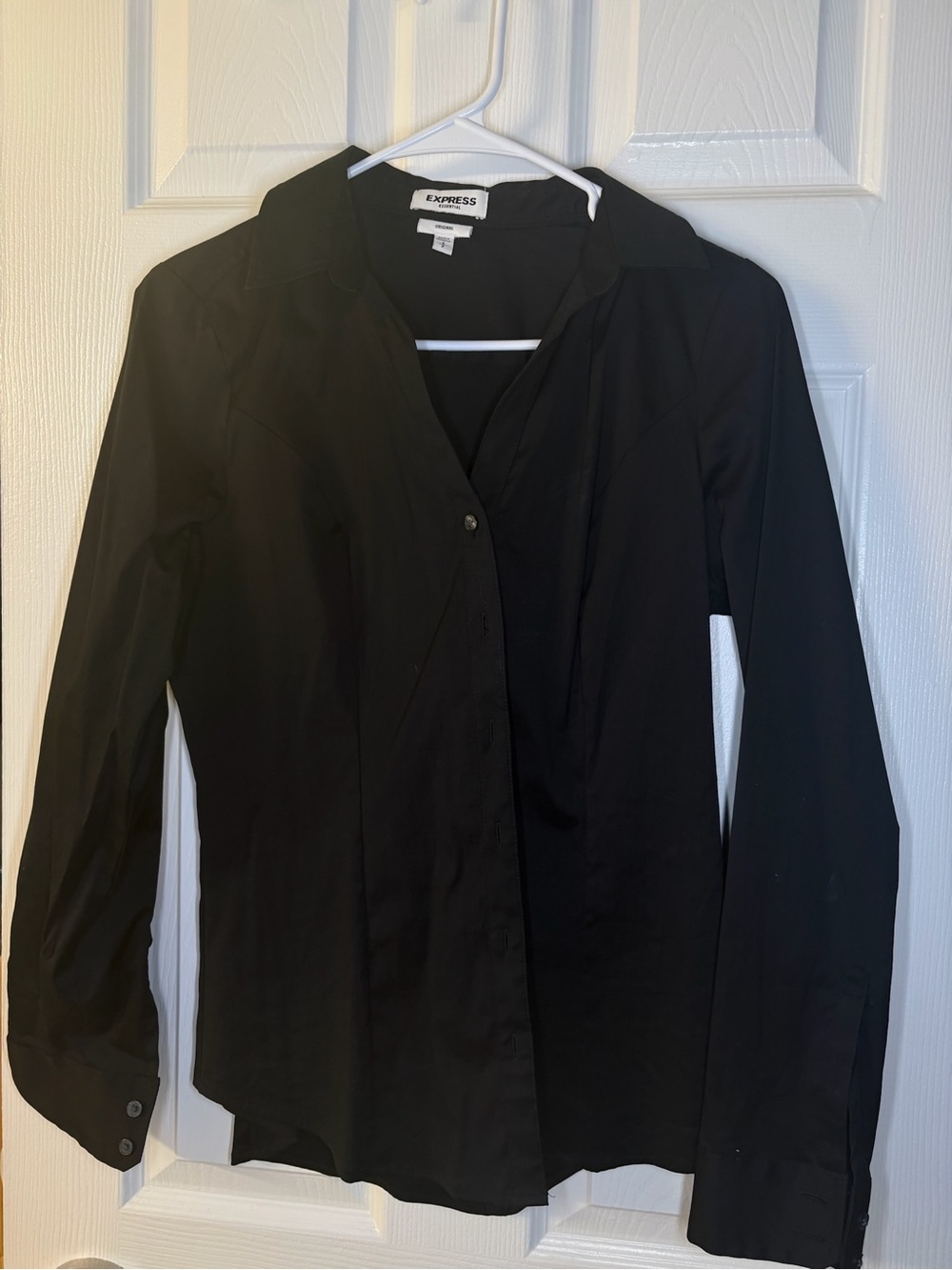 Express Black Button-Down Shirt - Long Sleeve